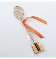 rotulador raqueta dorada decorado con napolitana