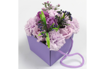 Bouquet Flores Jabón-Rosas y Morado