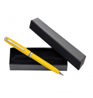 Bolígrafo metal amarillo en caja