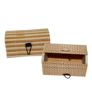 Caja de madera mimbre rectangular (10,5x6 cm.)