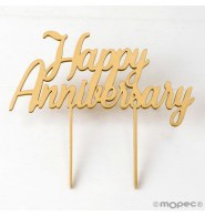 Cake topper de madera Happy Anniversary