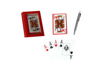 Cartas de Poker & Bolígrafo en estuche de madera