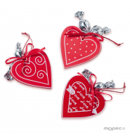 Colgante corazon rojo san valentin con 2 croki-chocs