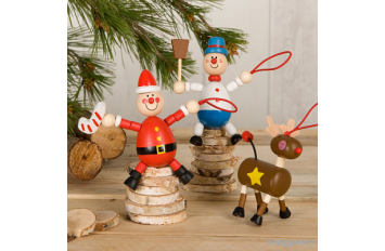 Colgante elástico de madera Navidad
