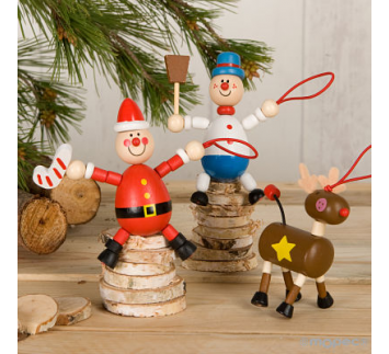 Colgante elástico de madera Navidad