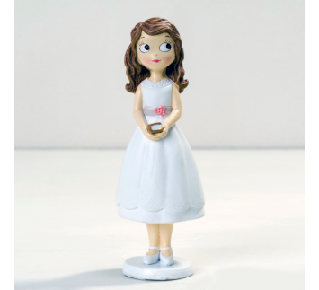 Figura niña Comunión con vestido corto 16,5cm.