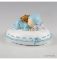 Figura para pastel + hucha bebé almohada azul