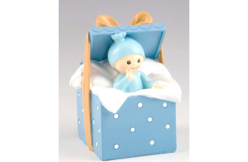 Figura para pastel+hucha bebé Caja Regalo azul
