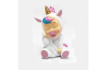 Figura para tarta Bebé unicornio sonrisa rosa