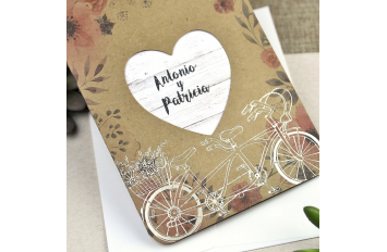 Invitación de boda bella bicicletta