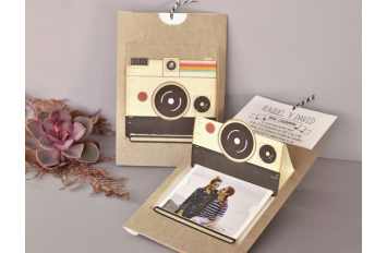 Invitación de boda cámara Polaroid