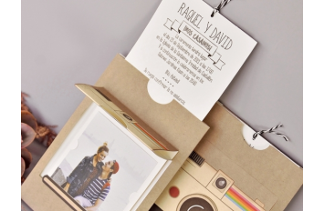 Invitación de boda cámara Polaroid