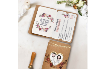 Invitación de boda pasaporte vintage