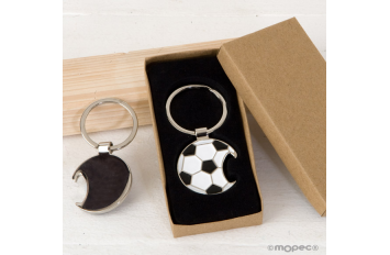 Llavero abridor pelota fútbol con caja de regalo