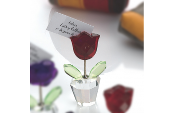 maceta flor cristal sujeta tarjetas
