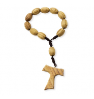 rosario de mano madera "tau"