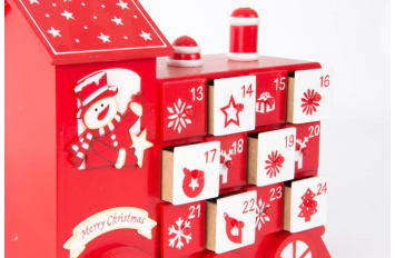 Tren calendario adviento Papa Noel con chocolates